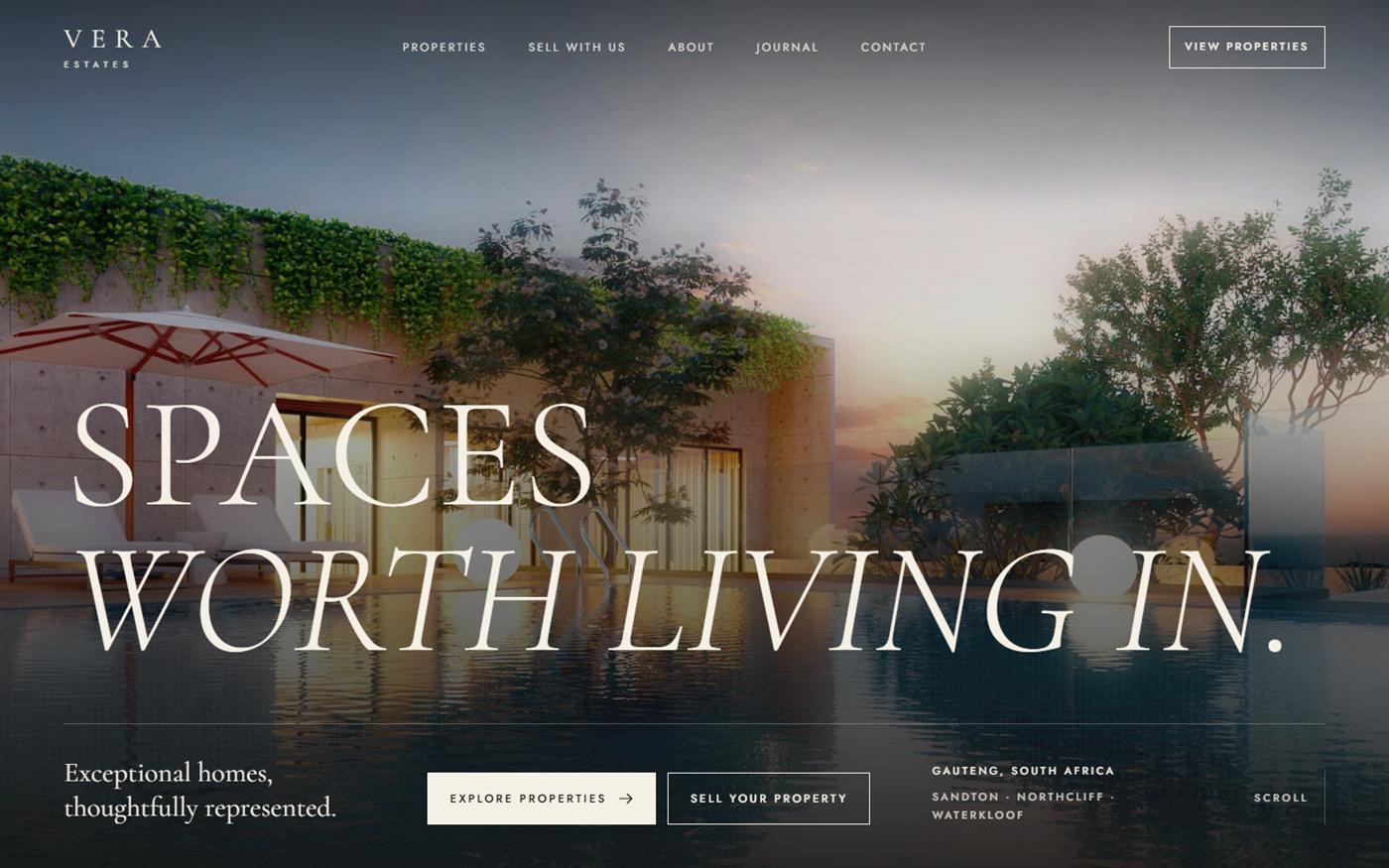 VERA ESTATES website preview — Luxury real estate